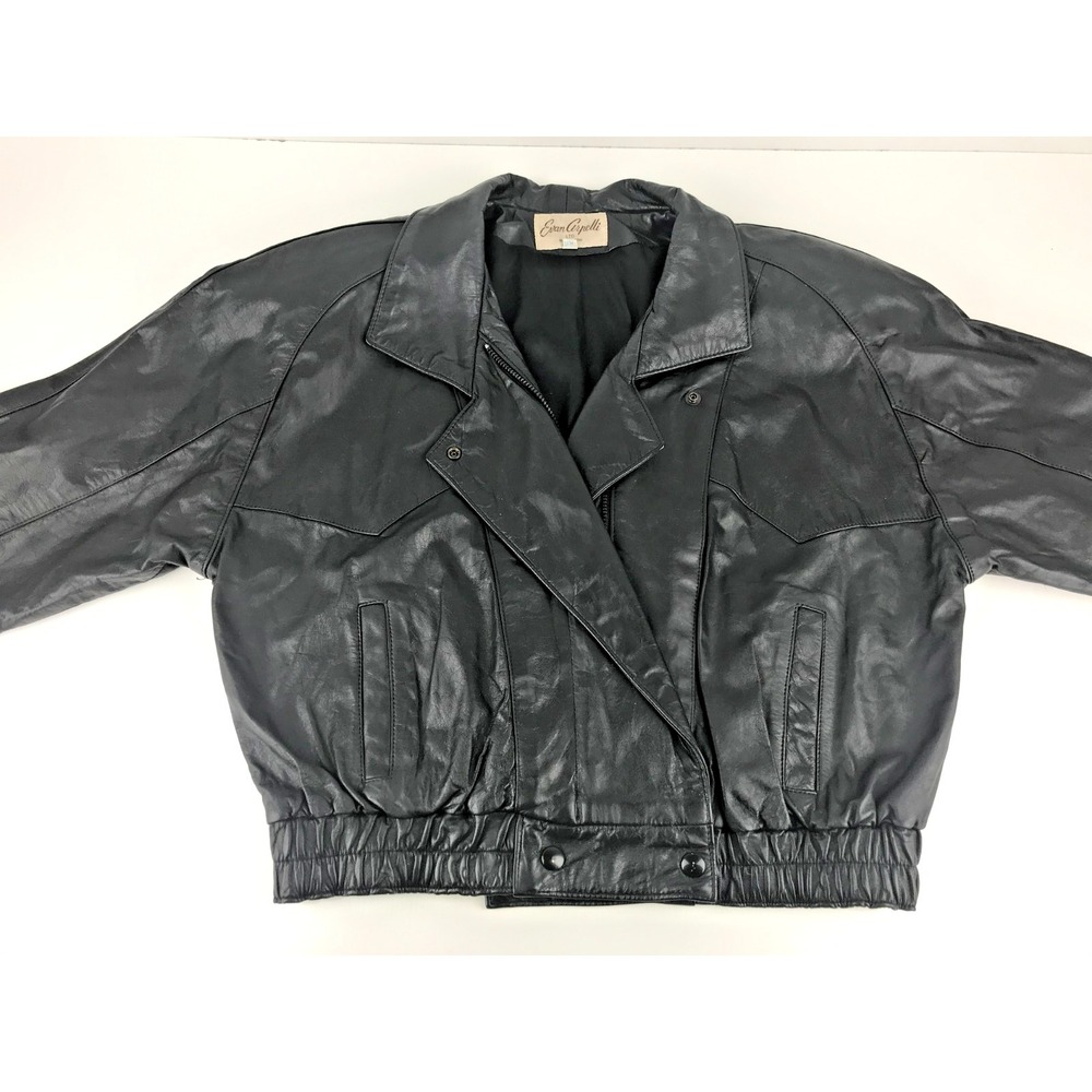 Evan Arpelli Womens Black Leather Long Sleeve Full Zip Motorcycle Jacket Size XS - Picture 1 of 13